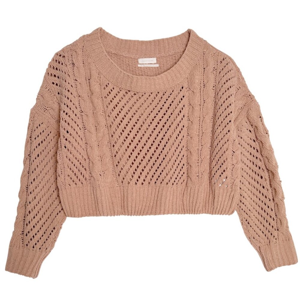 URBAN OUTFITTERS CROP CHENILLE SWEATER SUMMER GORPCORE BOHO LOUNGE GRANOLA S